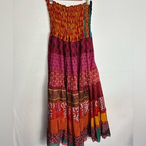 Vintage Colorful Bohemian Maxi Dress